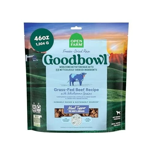 Open Farm Goodbowl Grass-Fed Beef with Wholesome Grains Freeze-Dried Raw Dog Food or Topper