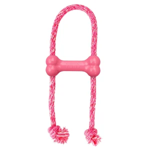 KONG Puppy Goodie Bone w/ Rope Pink