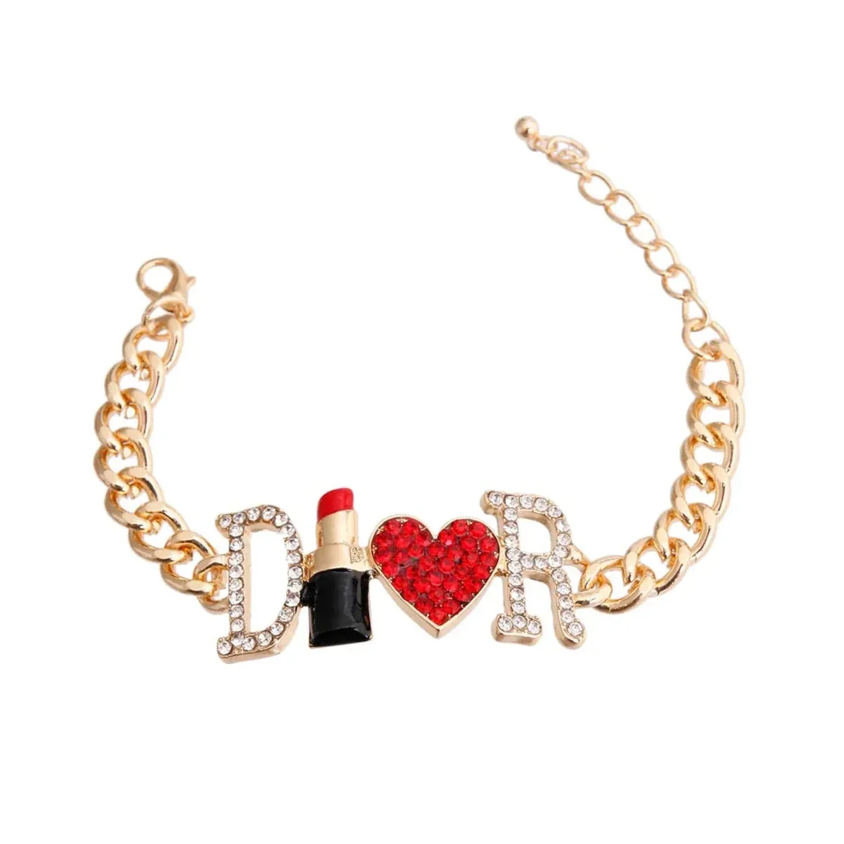 Dior-able Lipstick Gold Dog Necklace - Image 2
