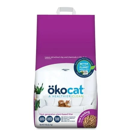 Okocat Low-Tracking Less Mess Unscented Clumping Mini-Pellet Wood Cat Litter - Image 2