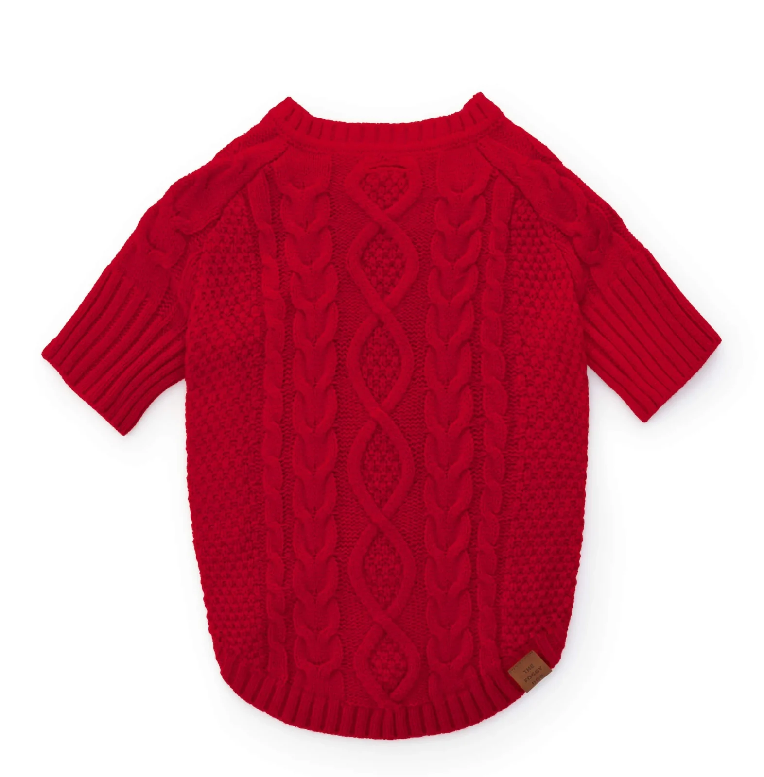 Red Cable Knit Dog Sweater - Image 2