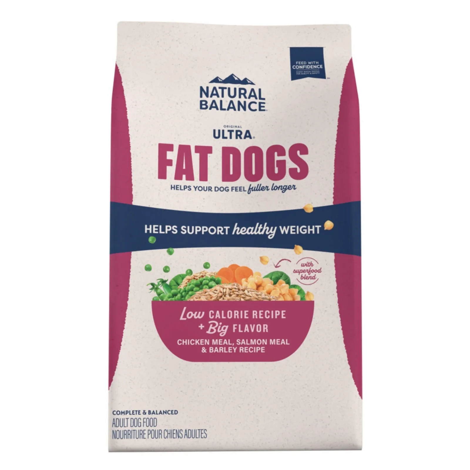 Natural Balance Pet Foods Original Ultra Fat Dogs Dry Dog Food Chicken Meal, Salmon Meal & Barley, 24 lb