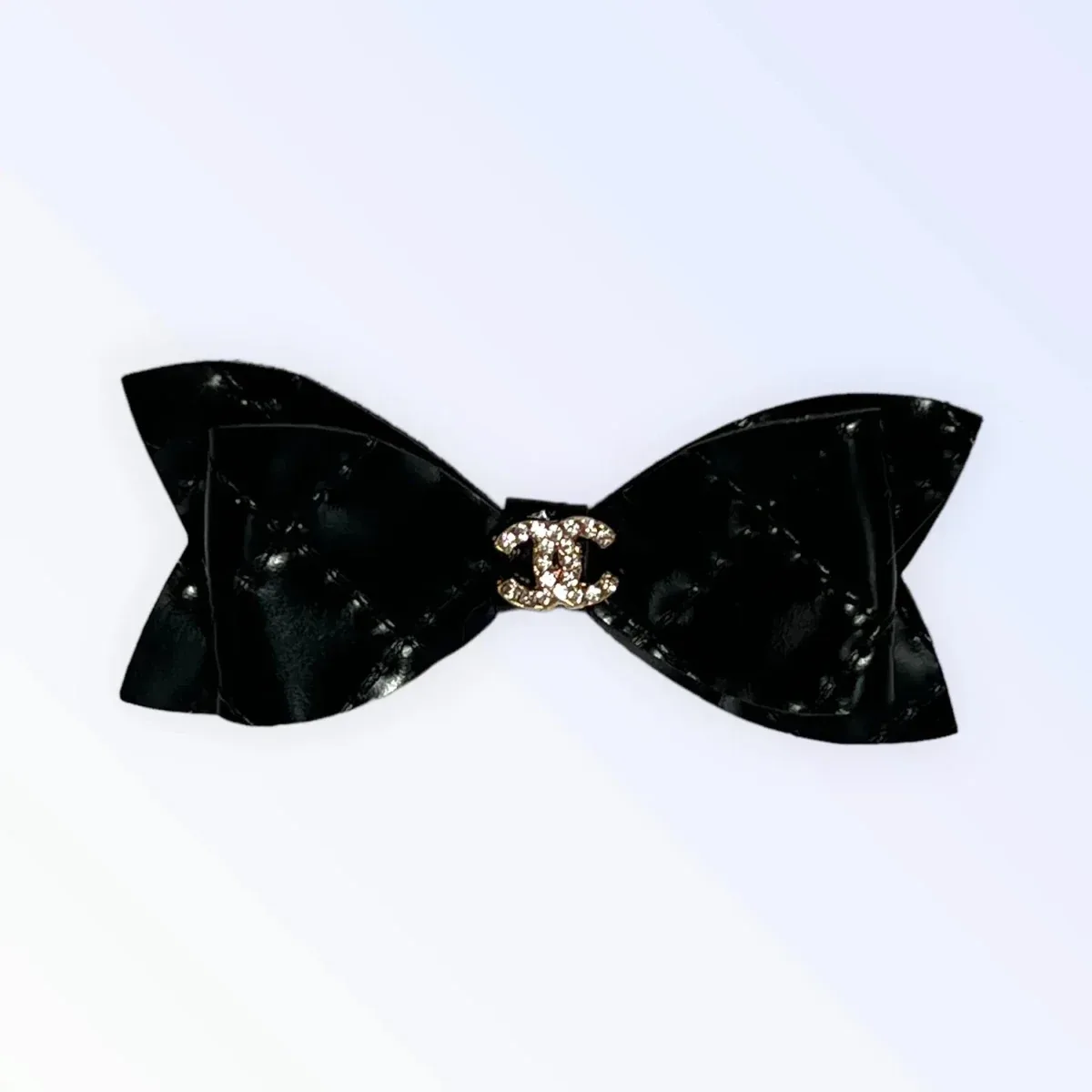 Quilted CC Leatherette Hair Bow for Dogs