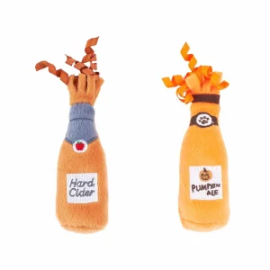 ZippyClaws Halloween Catnip Crusherz Hard Cider & Pumpkin Ale Cat Toy, 2-Count