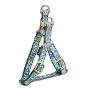 Touchdog Tough Stitched Durable Embroidered Leash and Harness - Blue