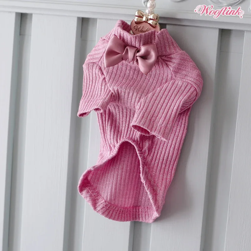 Wooflink Holiday Shimmer Basic Turtleneck in Pink - Image 2