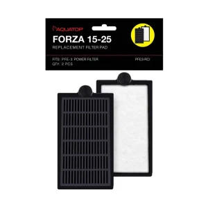 AquaTop FORZA Replacement Aquarium Filter Inserts with Premium Activated Carbon 15-25, Black, White 2 ct