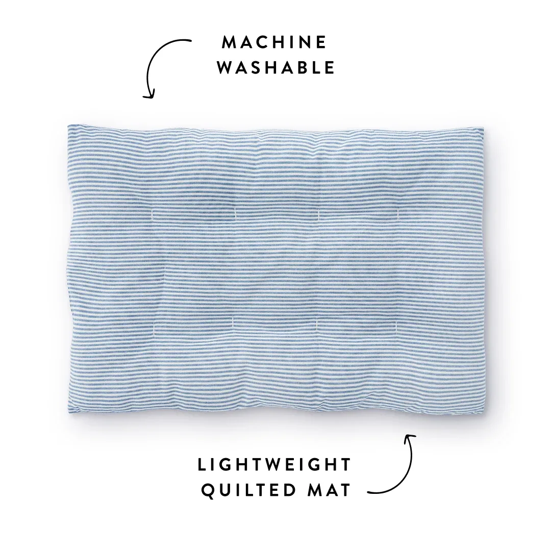 Lake Blue Stripe Dog Travel Mat - Image 2