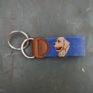 Golden Retriever Needlepoint Key Fob