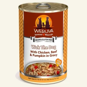 Weruva Wok The Dog With Chicken, Beef And Pumpkin in Gravy, 14 oz each, Case of 12