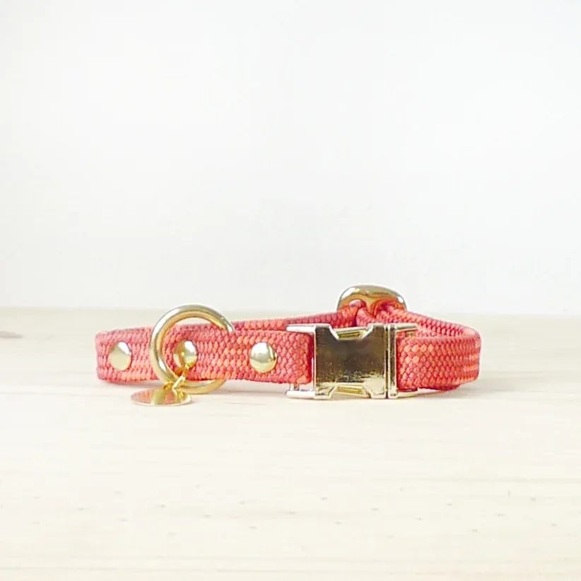 Saimin Flat Rope Collar - Pomegranate Orange - Image 2