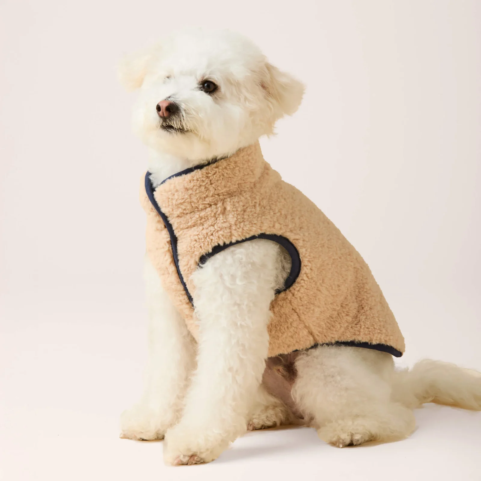 Navy Sherpa-Lined Reversible Dog Jacket - Image 2