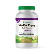 NaturVet VitaPet Puppy Daily Vitamins Plus Breath Aid Supplement for Dogs
