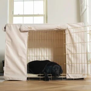 Dog Crate Cover In Oyster Velvet by Lords & Labradors
