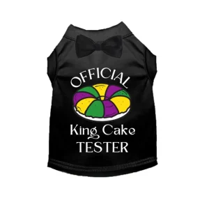 Official King Cake Tester Dog Tee and Dress - Mardi Gras Pet Apparel by Bark Fifth Avenue