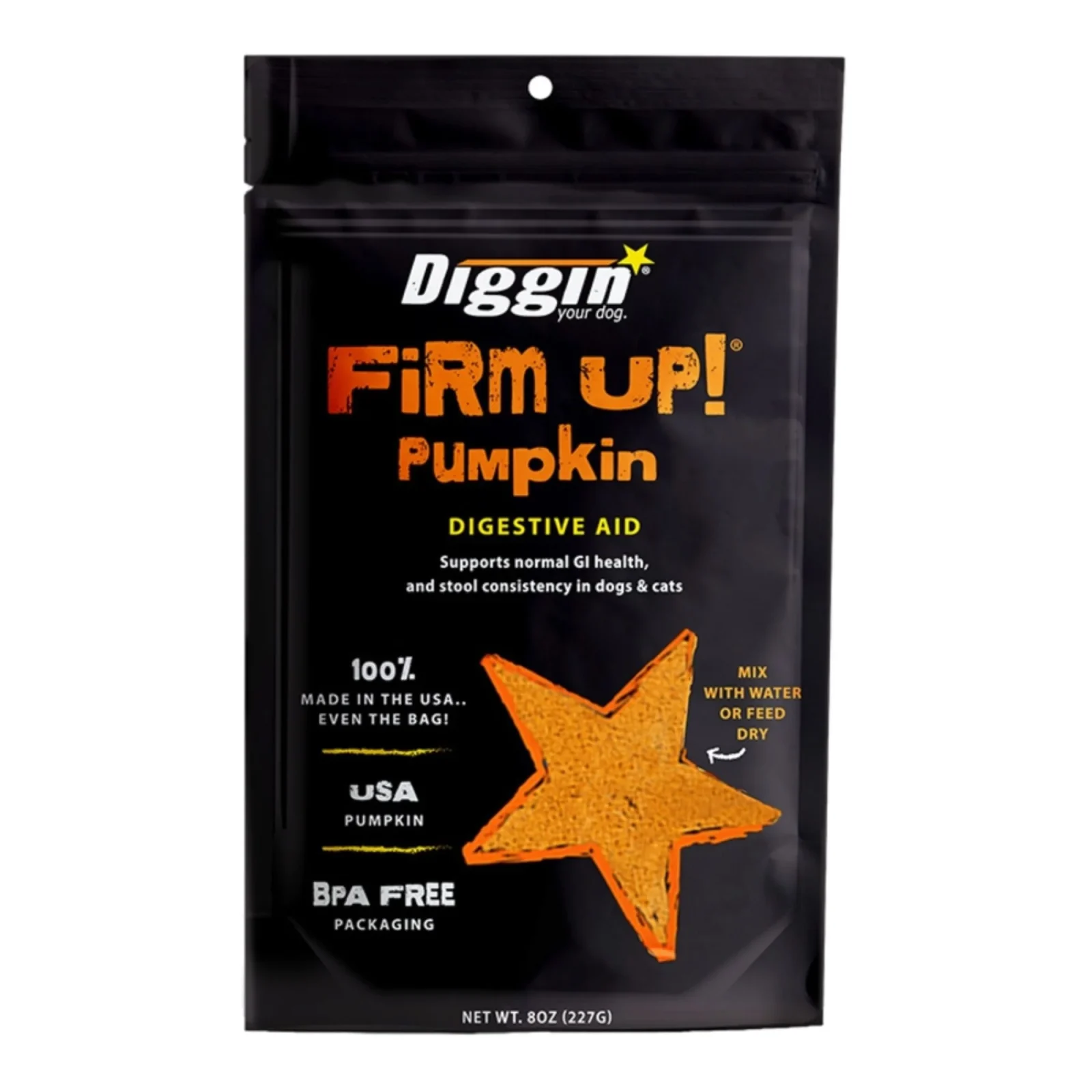 Diggin Your Dog Dog & Cat Firm Up! Pumpkin Digestive Aid, 8 oz