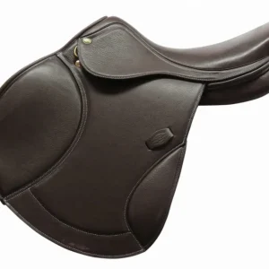 Henri de Rivel Millennium Covered Close Contact Jumping Saddle - Deep Seat Saddle with Molded Knee & Thigh Pads
