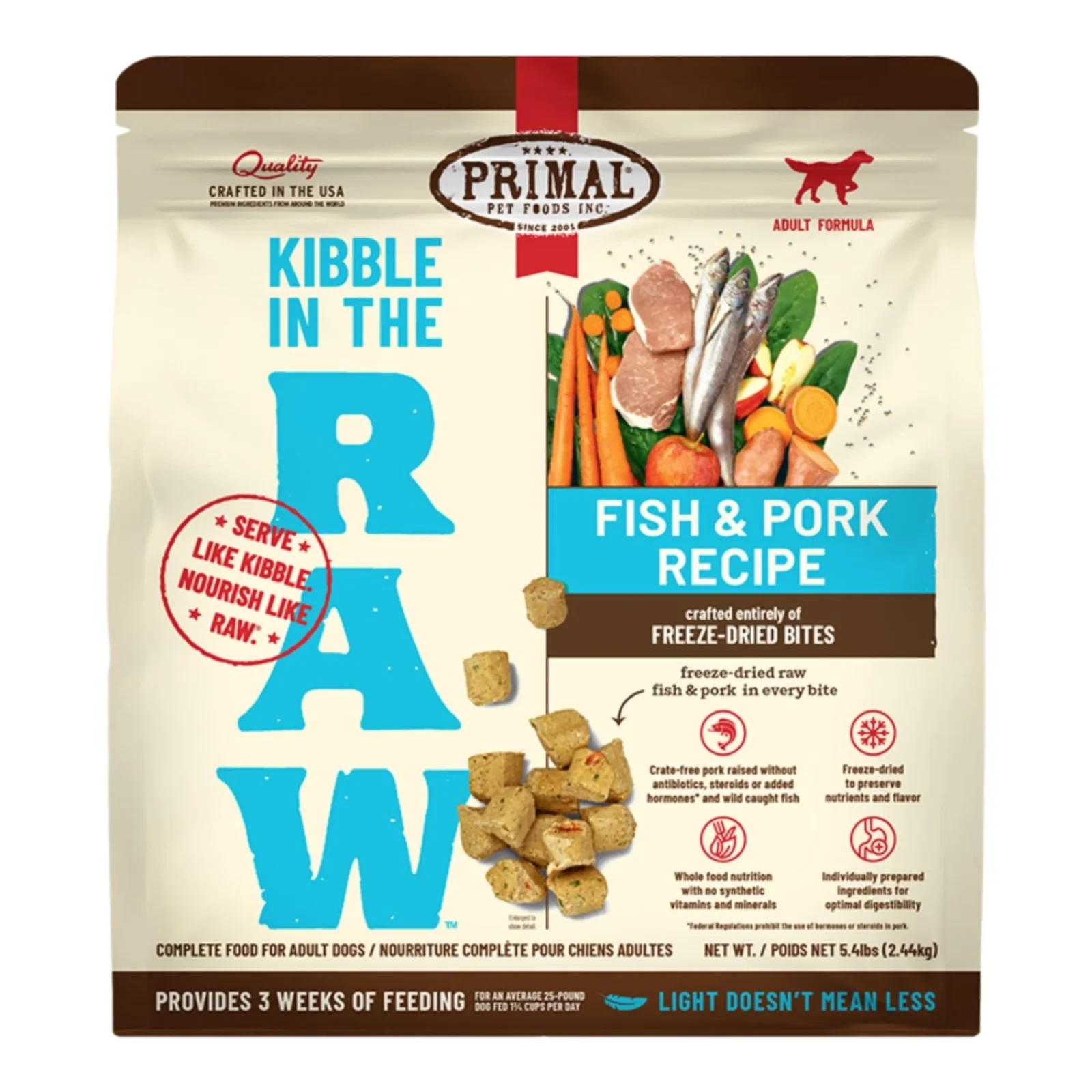 Primal Dog Kibble in The Raw Freeze-Dried Fish 5.4 lb