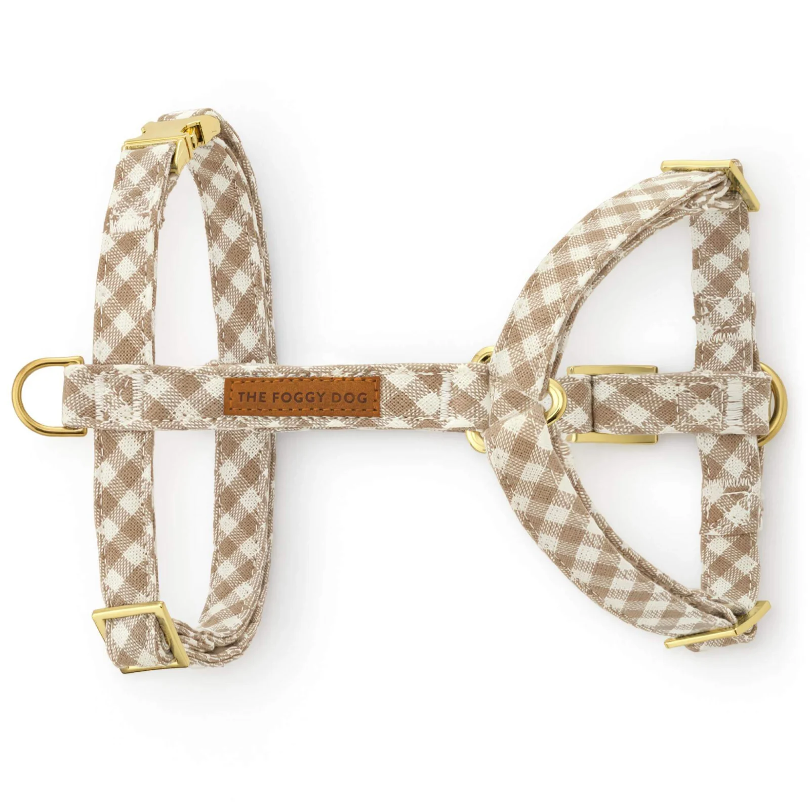 Mushroom Brown Gingham Dog Harness - Image 2