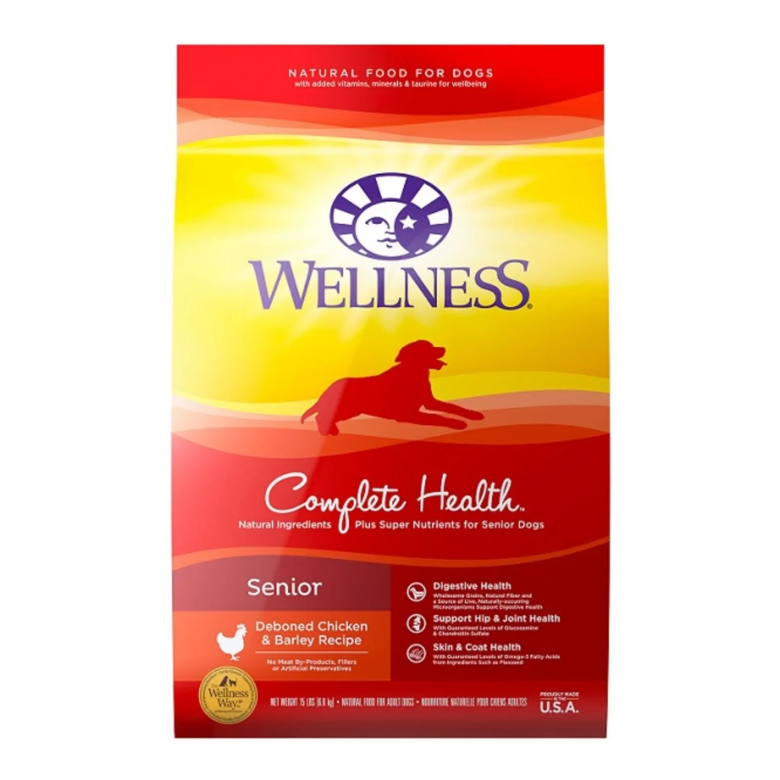 Wellness Dog Senior Deboned Chicken Barley 15 lb Adult Complete Health