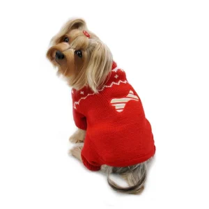 Candy Cane Bone Holiday Sweater Bodysuit for Dogs - Klippo Pet