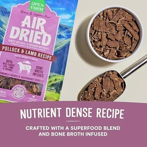 Open Farm Grain-Free Pollock and Lamb Bone-Broth Infused Air-Dried Dog Food or Topper - Image 2