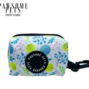 Dog Waste Bag Holder, Sky Blue Floral
