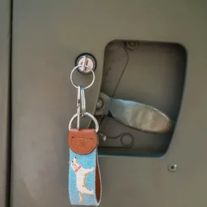 Yellow Lab Needlepoint Key Fob
