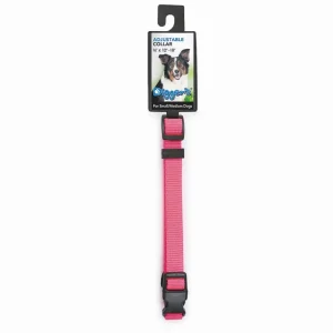 Digger's 5/8 in Adjustable Nylon Dog Collar - Pink