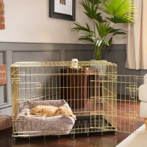 Dog Crate with Cosy & Calming Puppy Crate Bed in Rose Quartz Minerals by Lords & Labradors