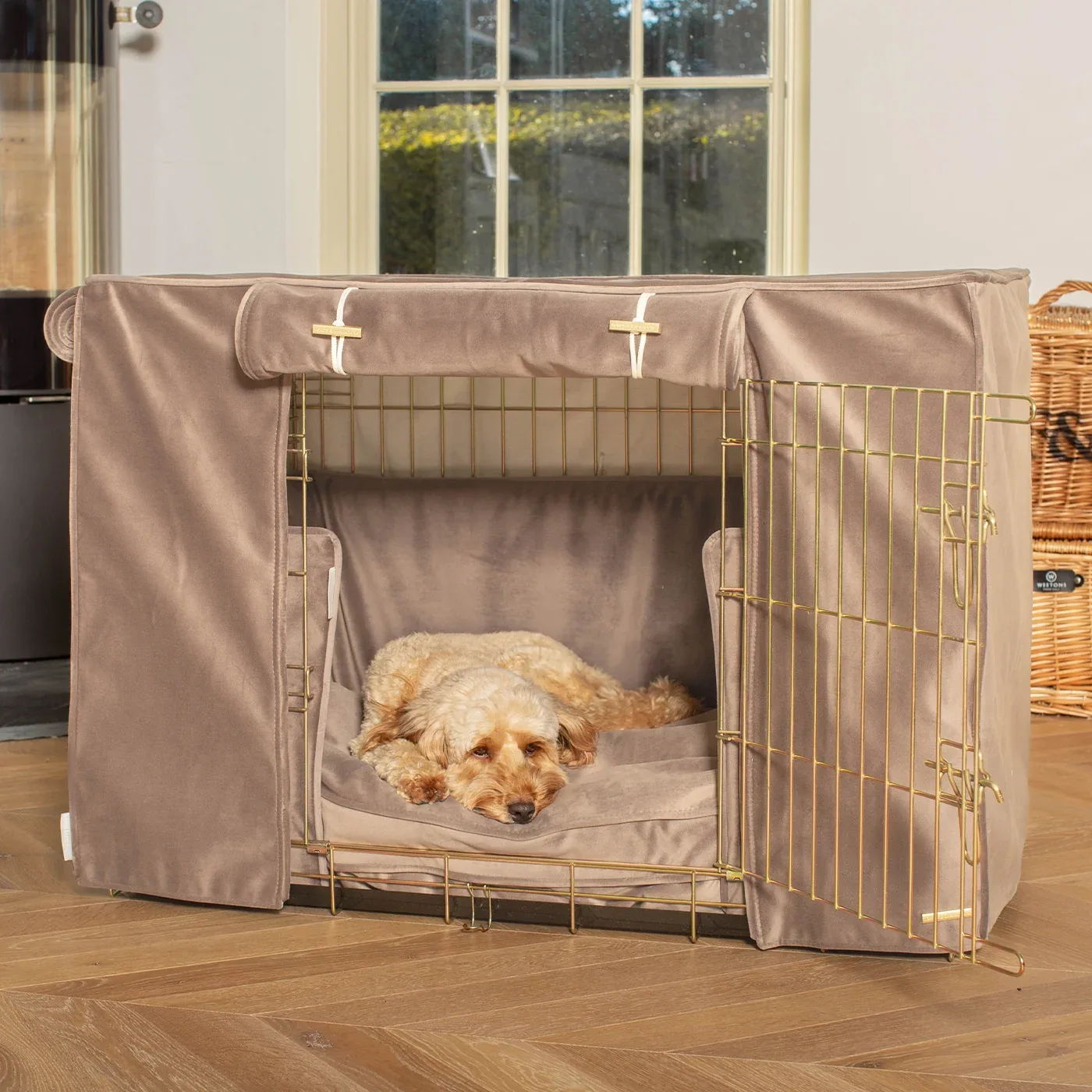 Dog Crate Set In Clay Velvet by Lords & Labradors