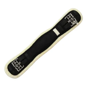 Lettia Memory Foam Dressage Sherpa Fleece Clik Girth-Black, 22 in