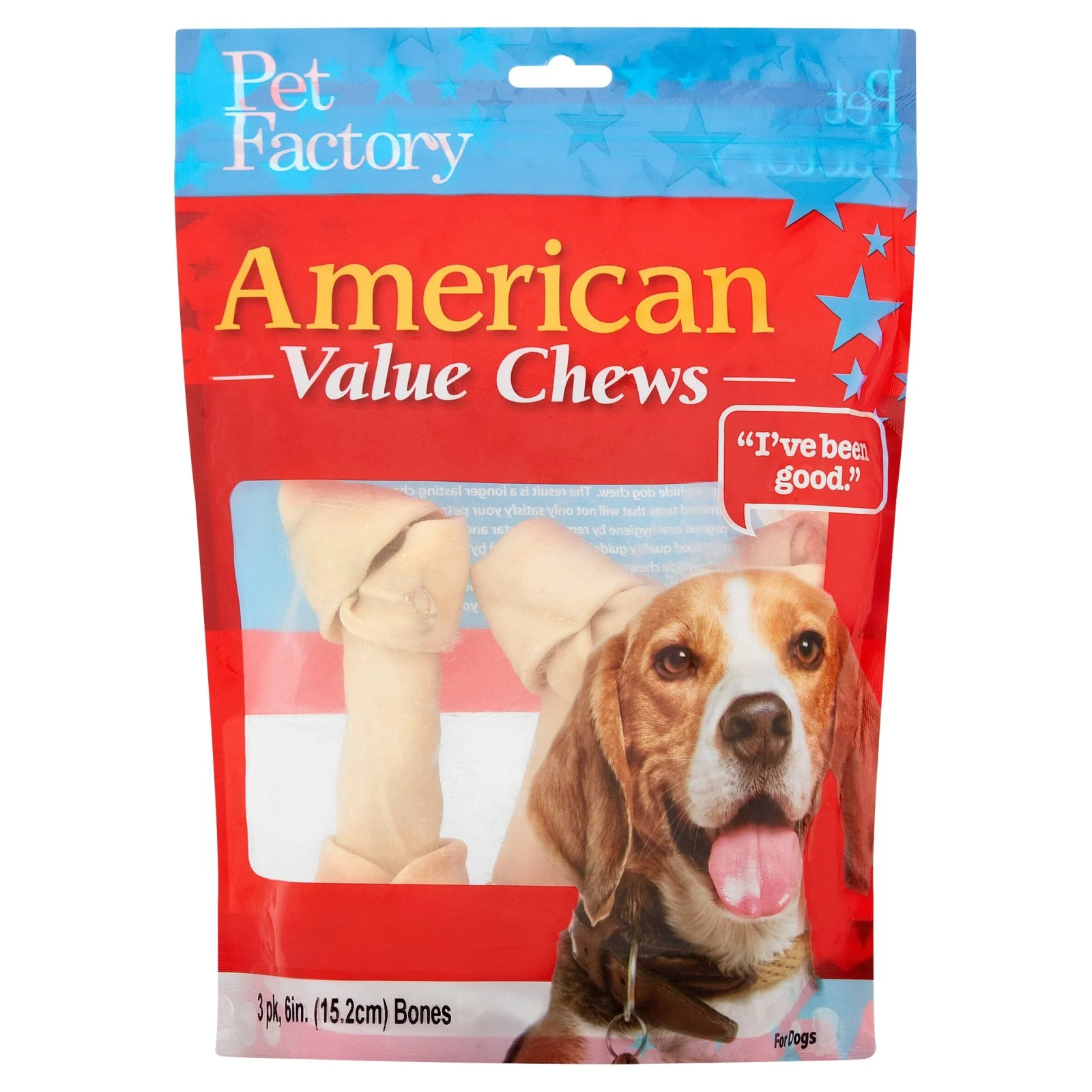 Pet Factory American Beefhide Knotted Bones Natural Dog Chews - Image 2