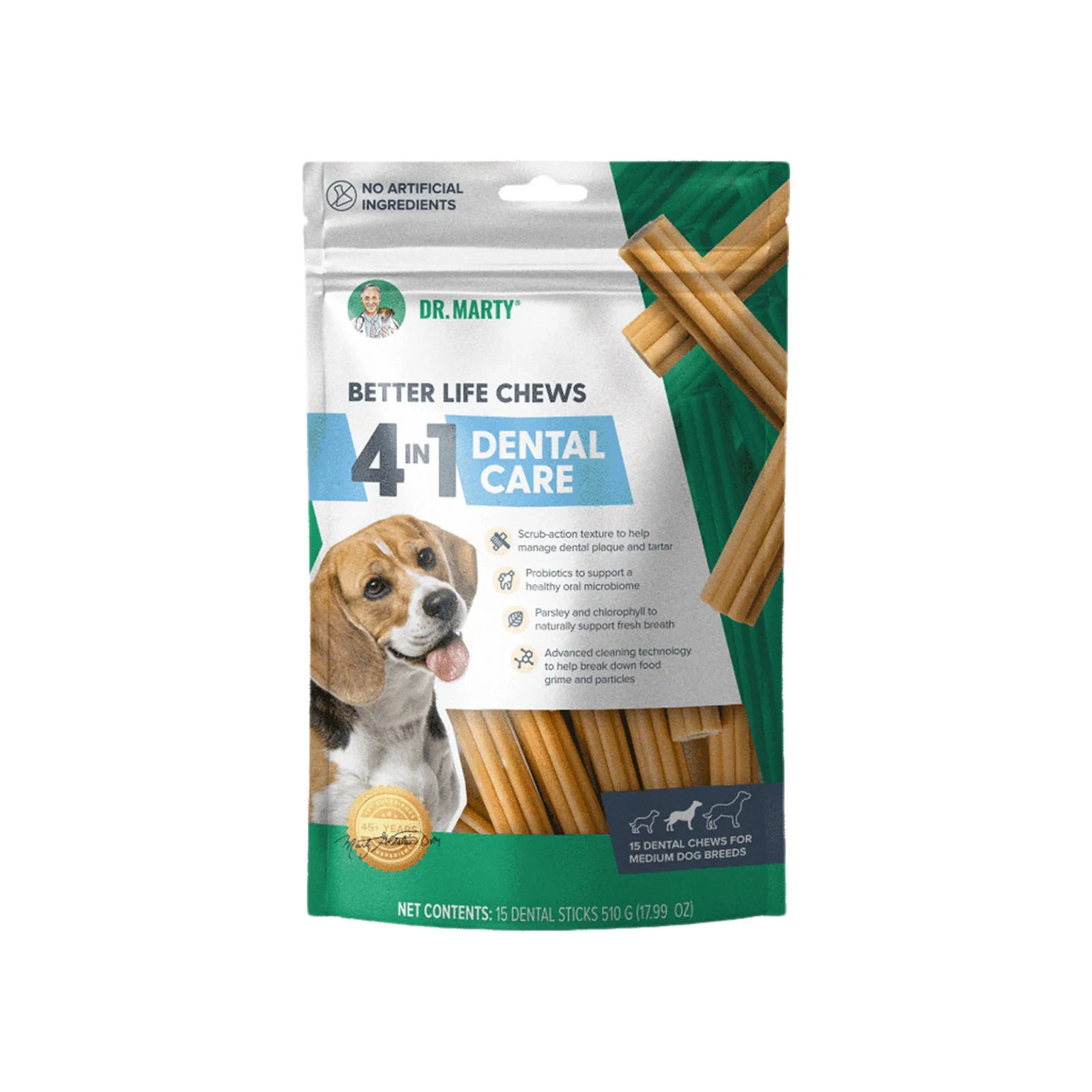 Dr. Marty Better Life Chews 4-in-1 Dental Care Dog Dental Chew Sticks - Image 2
