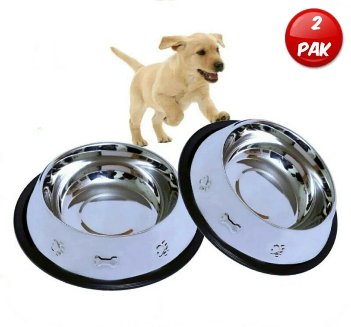 Etched Dry Dog Food Grade Stainless Steel Dog Bowls