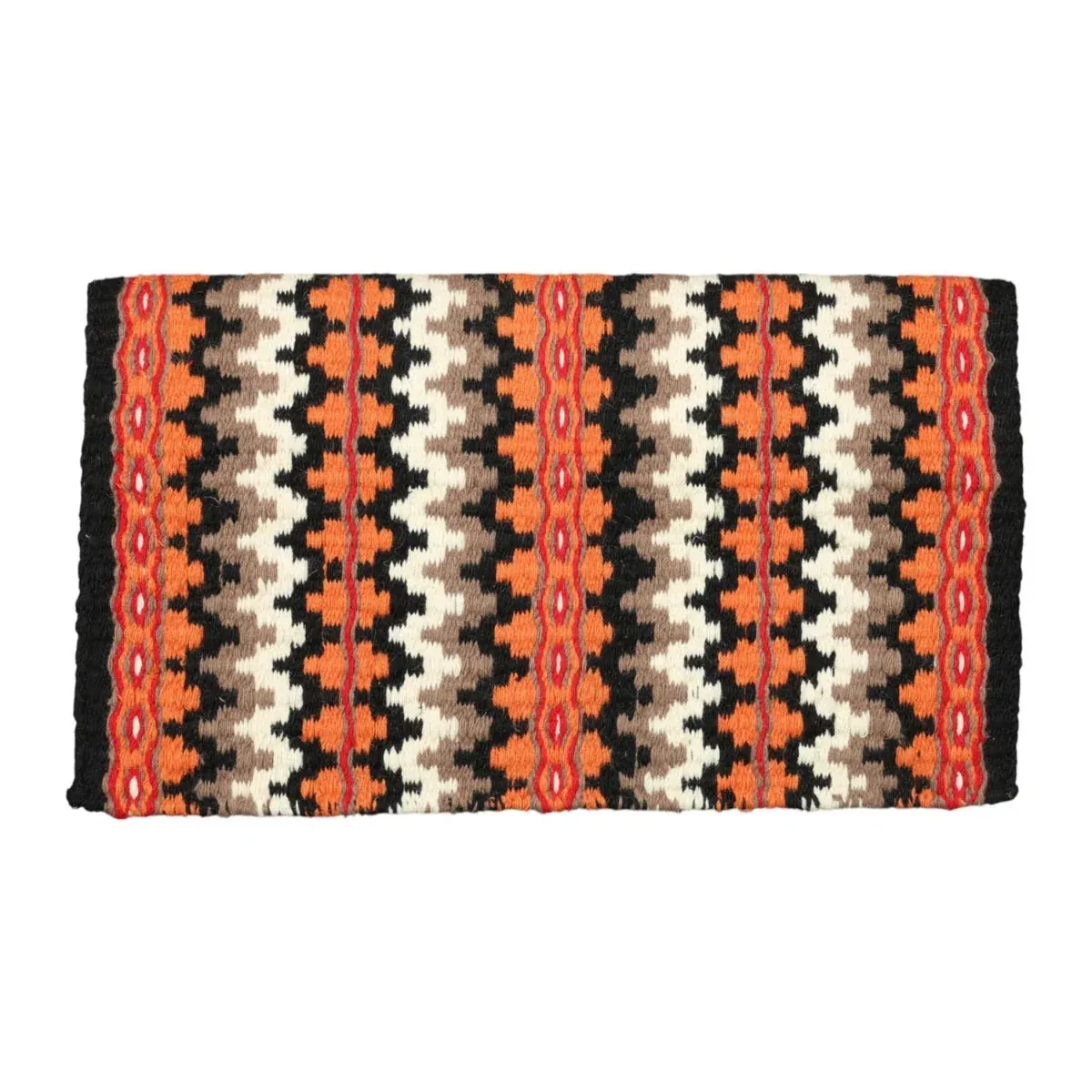 TuffRider Austin Double Weave Saddle Blanket-Black/Orange/Red-34 x 40 in - Image 2