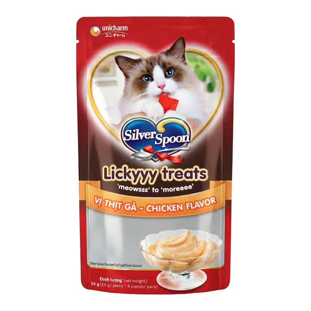 Unicharm Silver Spoon Licky Creamy Chicken Puree Sticks Torori Sasami Cat Treats