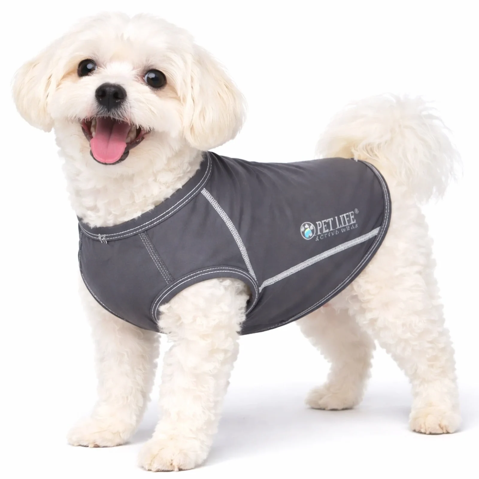 Pet Life ® Active 'Racerbark' 4-Way-Stretch Yoga Fitness Dog T-Shirt Tank Top