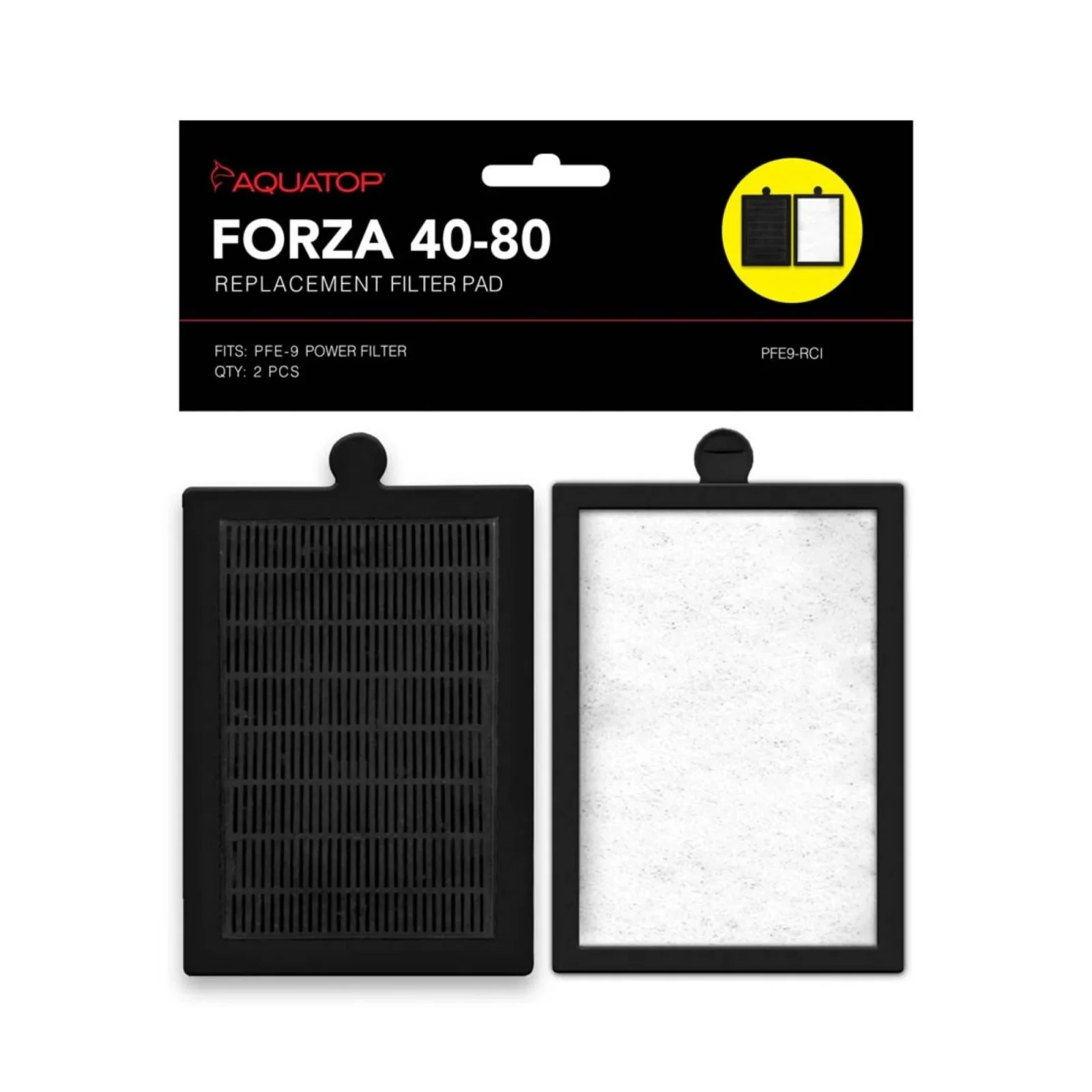 AquaTop FORZA Replacement Aquarium Filter Inserts with Premium Activated Carbon 2540, Black, White, 2 ct