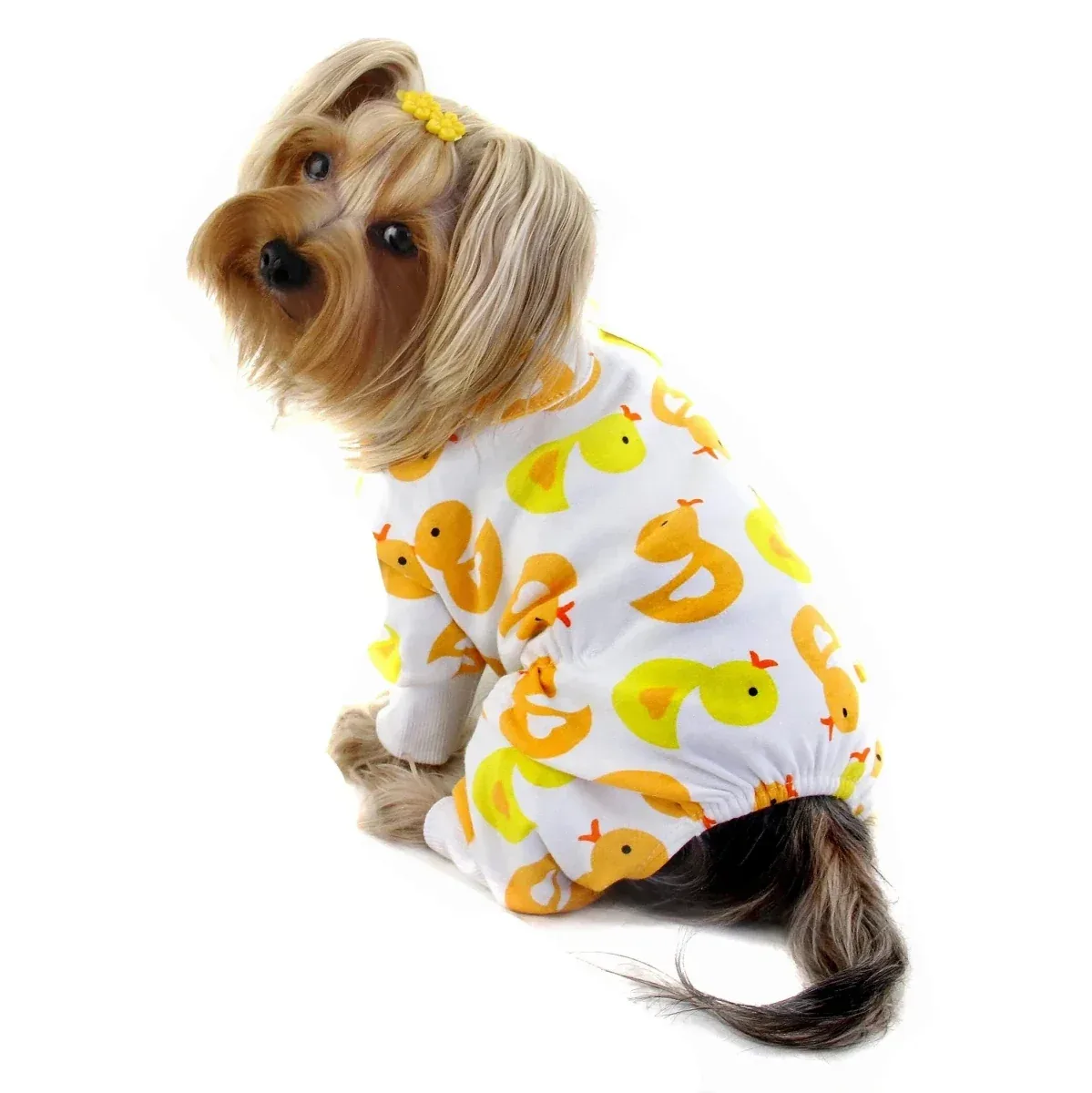Knit Cotton Pajamas with Yellow Ducky - Image 2
