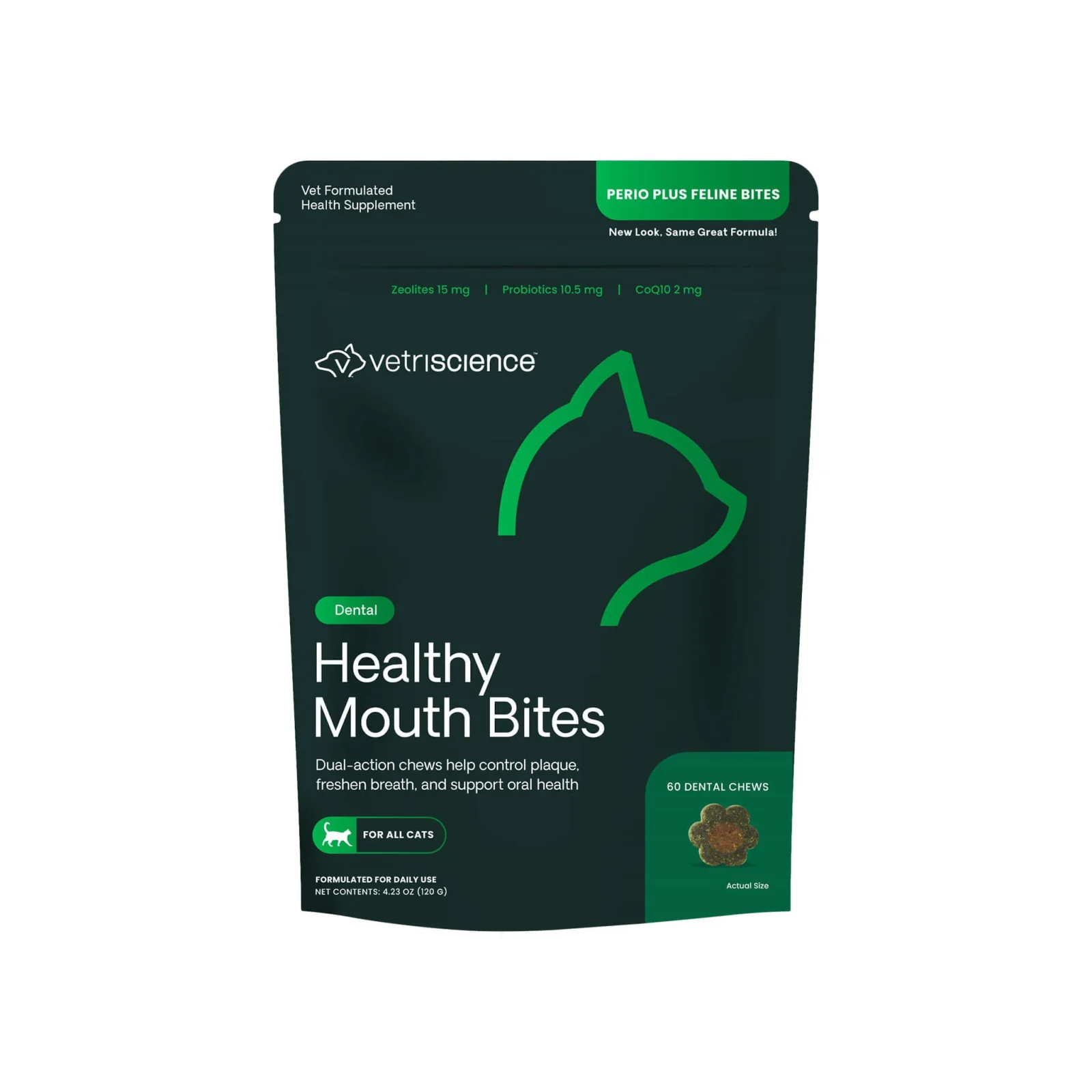 VetriScience Healthy Mouth Bites Dental Chews for Cats