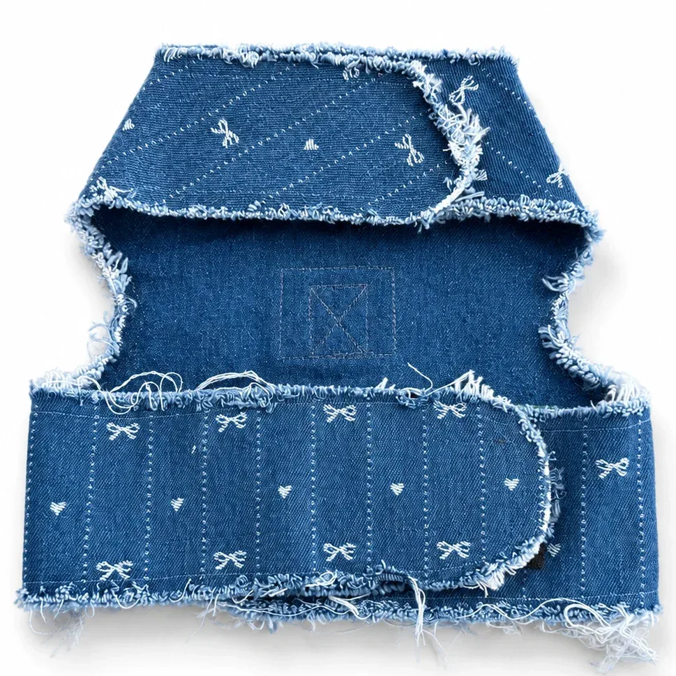 Printed Bow Denim Harness - Image 2