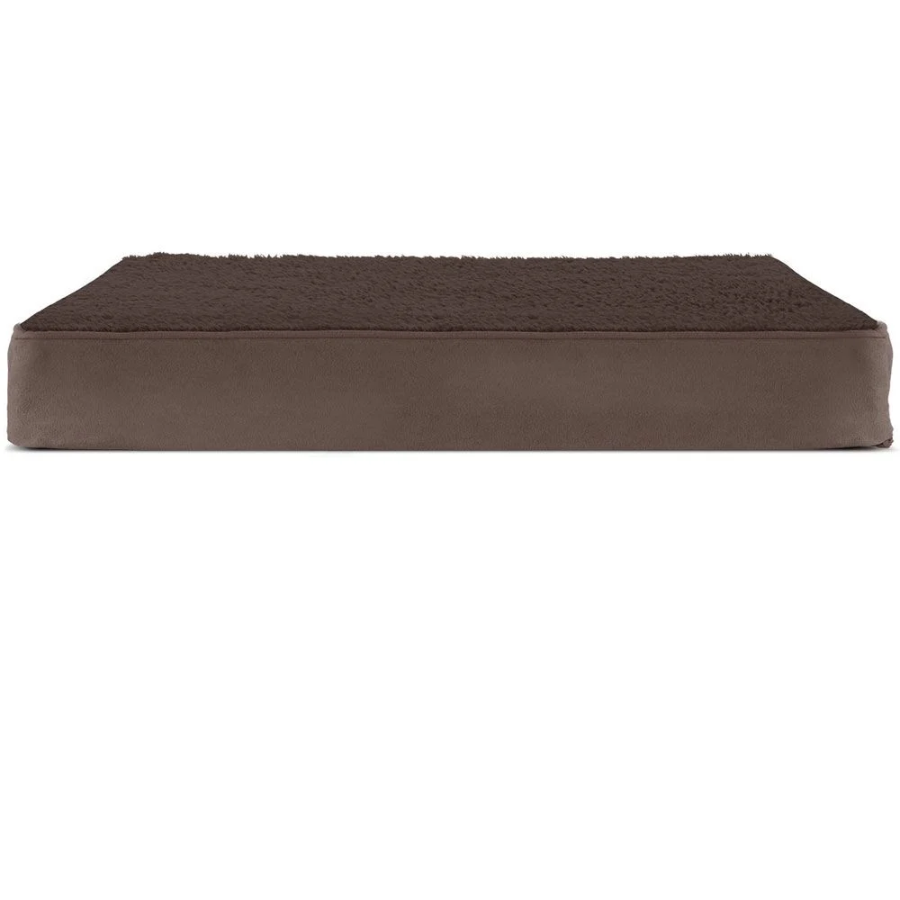 FurHaven Terry & Suede Deluxe Orthopedic Pet Bed - Espresso (Jumbo)