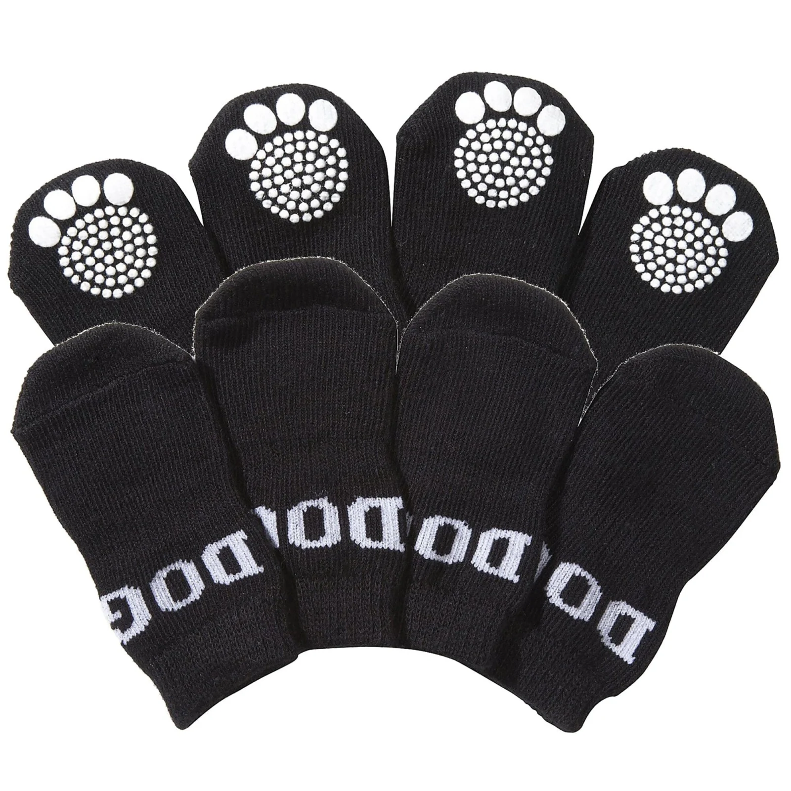Pet Life ® Anti-Slip Rubberized Gripped Breathable Stretch Pet Dog Socks - Set of 4