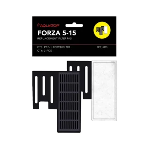 AquaTop FORZA Replacement Aquarium Filter Inserts with Premium Activated Carbon 515, Black, White, 2 ct
