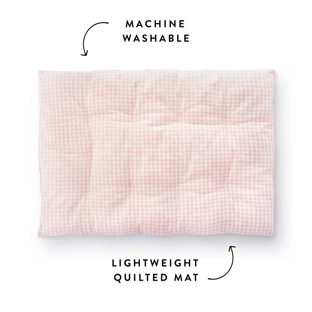 Blush Pink Gingham Dog Travel Mat - Image 2