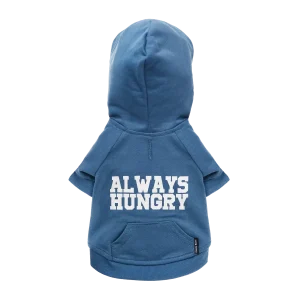 Louis Barx Everyday Dog Hoodie - Always Hungry, Blueberry Blue