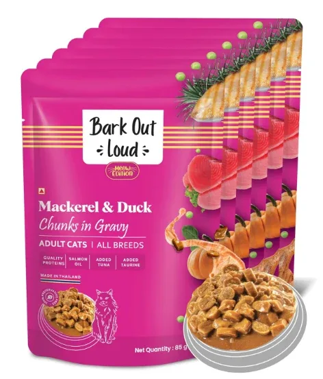 Bark Out Loud Mackerel & Duck Chunks Gravy Adult Cat Wet Food
