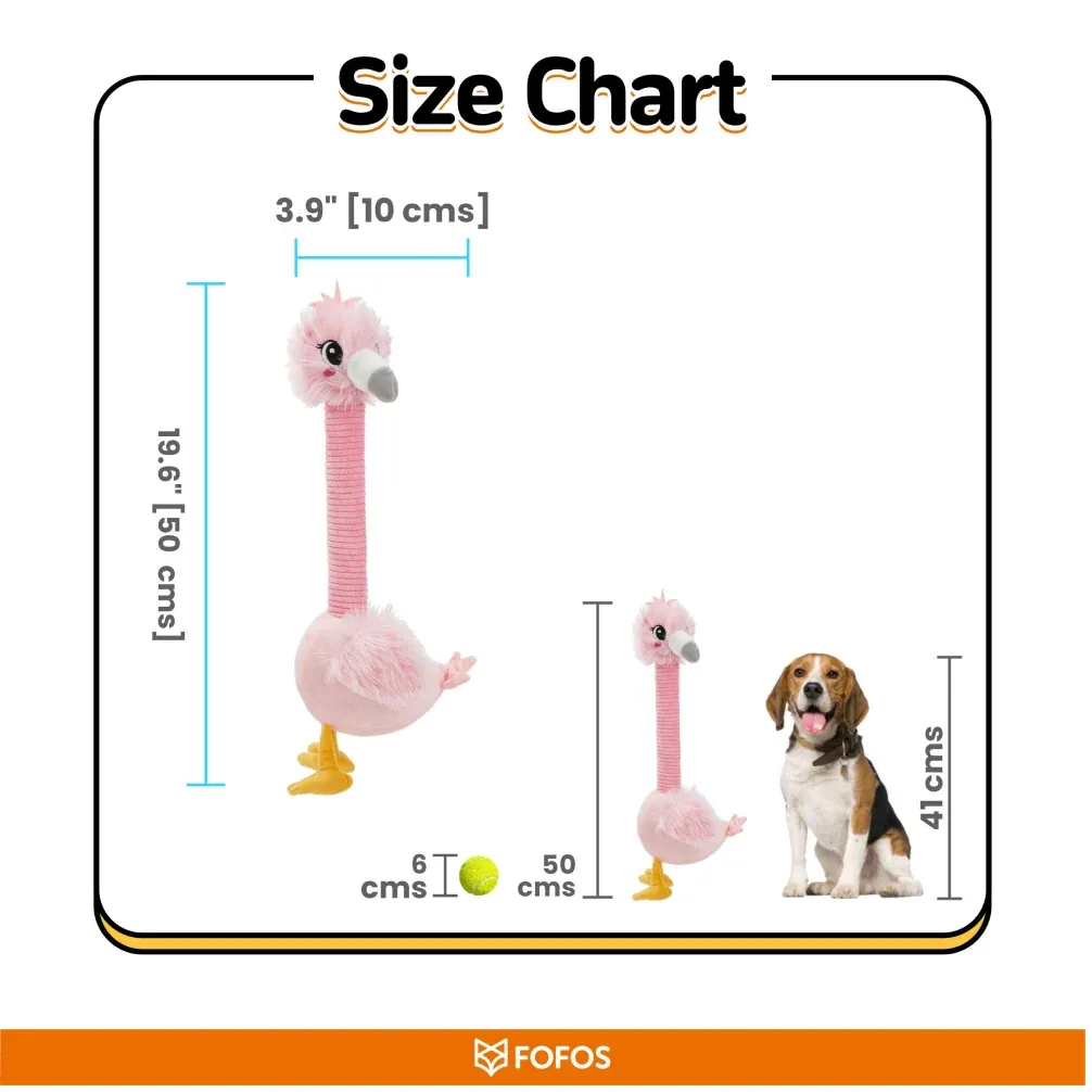 Fofos Flamingo Long Neck Crinkle Plush Toy for Dogs - Image 2