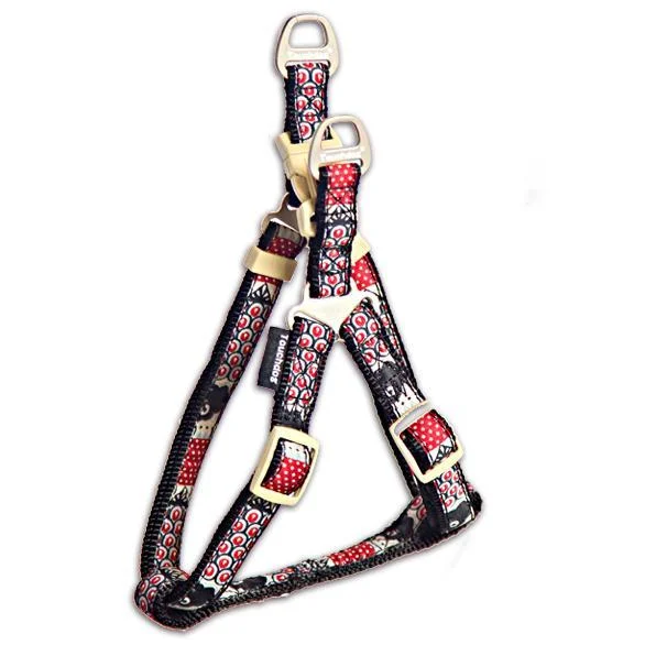 Touchdog Tough Stitched Durable Embroidered Leash and Harness - Black